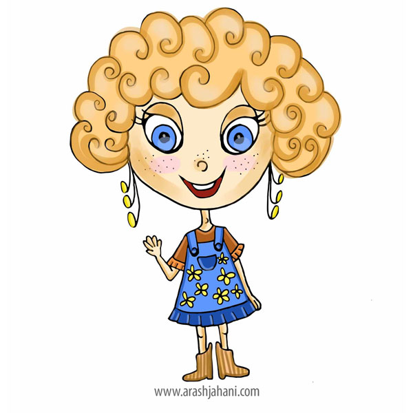blonde girl illustration