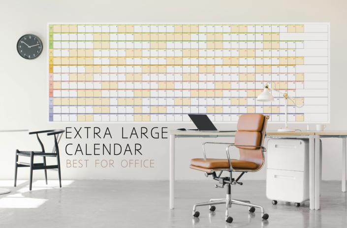 Extra Large Yearly Calendar - Printable file - High Quality